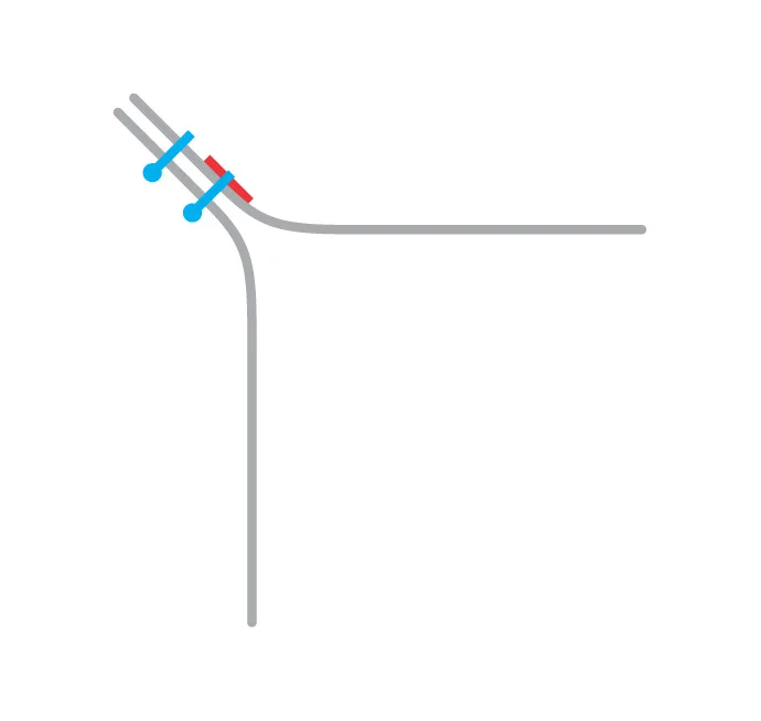 Diagram of a big bag seam with one sealing strip sewn into it