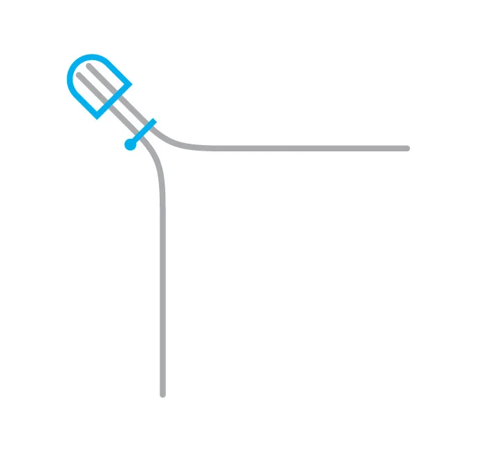 Diagram of a big bag safety seam combining overlock and chain stitch